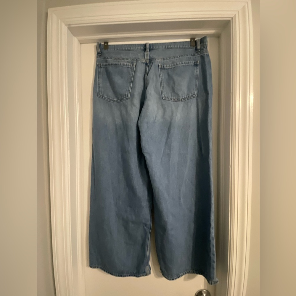 Light Wash Mid-Rise Baggy Wide-Leg Jeans - Blue - Picture 2 of 3
